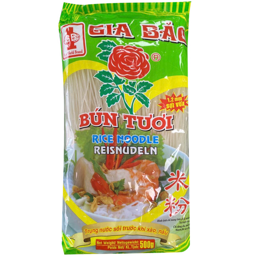 GIA BAO Rice Noodles 1.2mm (Bun Tuoi) 500 gram เส้นขนมจีนตรากุหลาบ