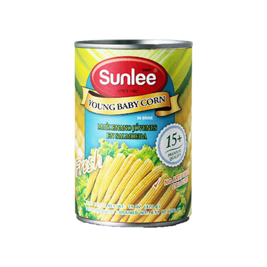 Sunlee Baby Corn 410 g ข้าวโพดอ่อน ในกระป๋อง