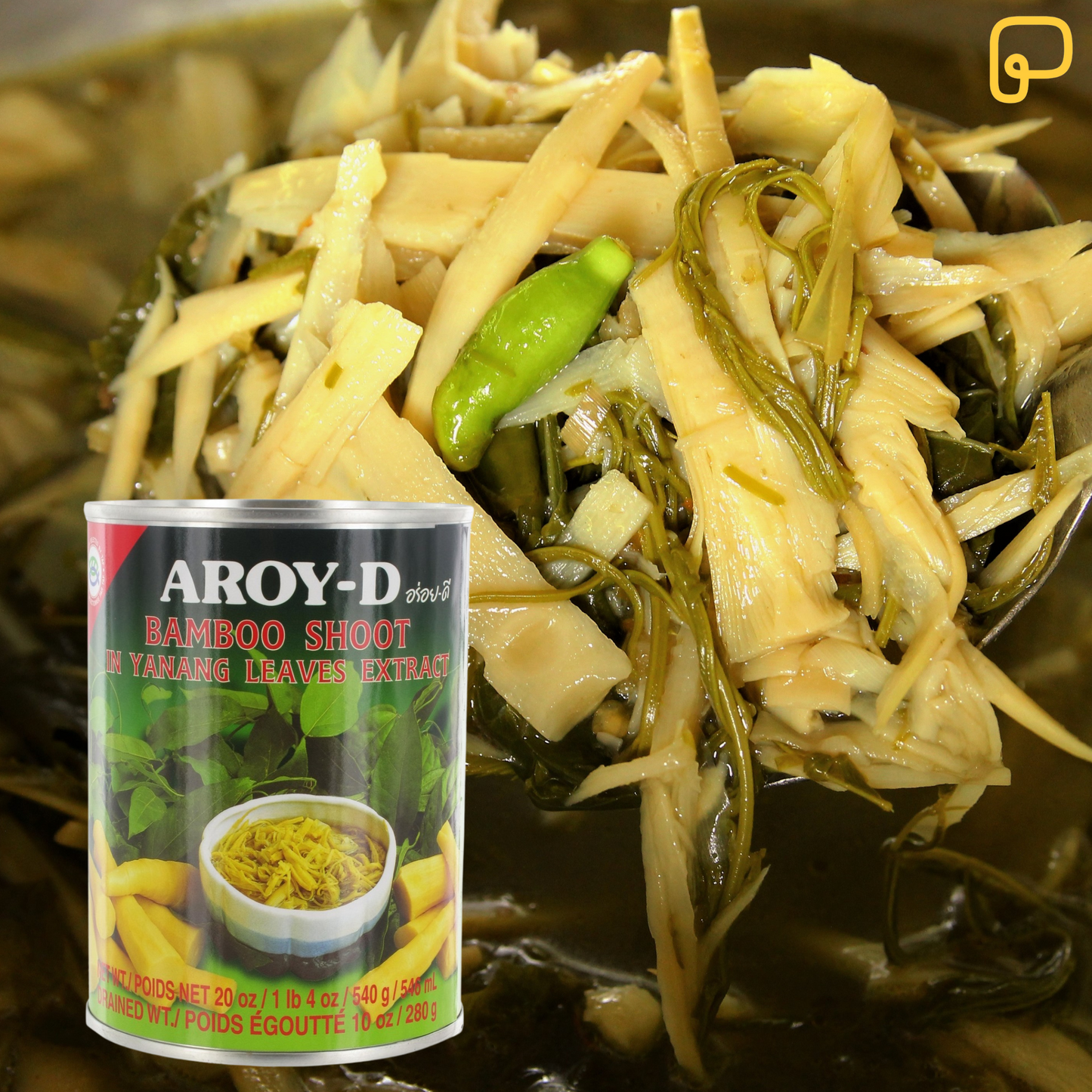 Aory-D Bambussprossen in Yanang 540 g หน่อไม้เส้นในน้ำใบย่านาง