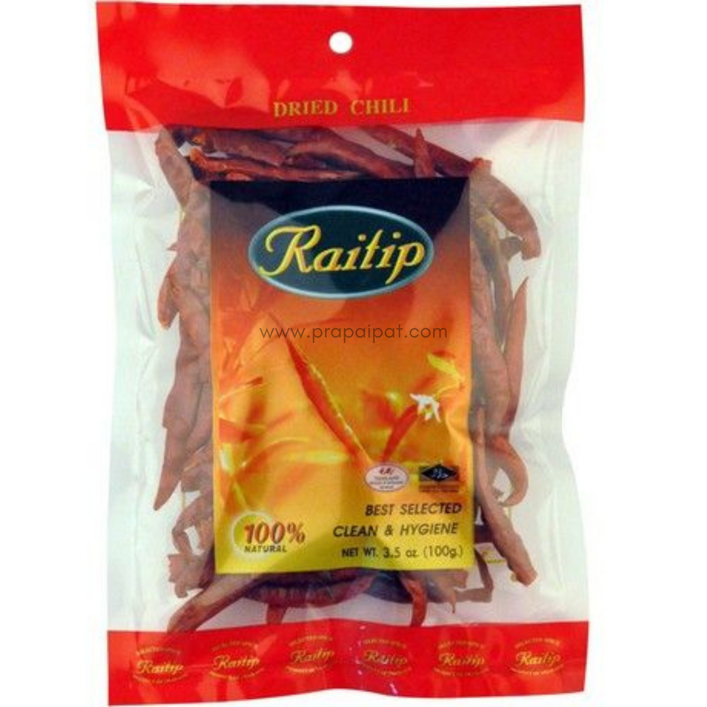 RAITIP Chili Dried 100 Gram พริกแห้ง ไร่ทิพย์ เผ็ด