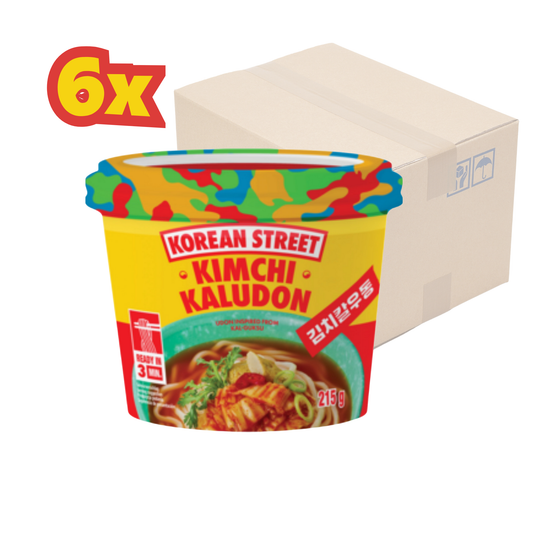 6x KOREAN STREET Südkorea Instant-Cup-Nudeln, Kaludon Kimchi 215 g