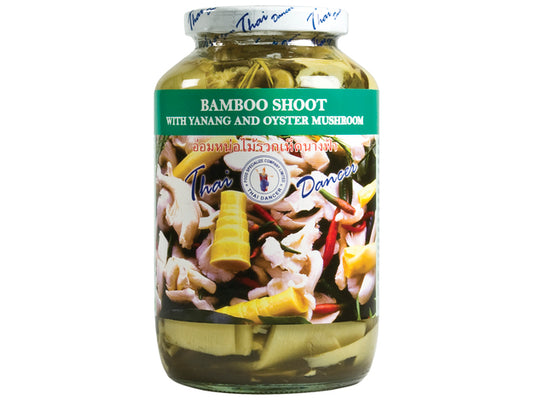 Bamboo Shoot with Yanang&amp;Oyster Mushroom Thai Dancer 680 Gram หน่อไม้ดองและเห็ดนางฟ้าในน้ำใบย่านาง