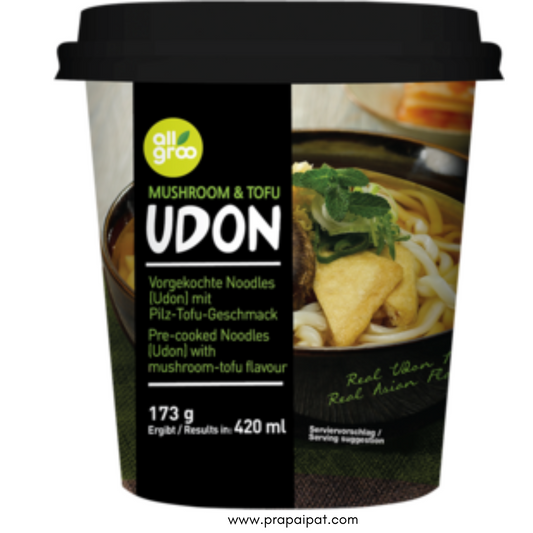 ALLGROO Korea Udon Cup-Nudeln, Pilz und Tofu 173 Gram