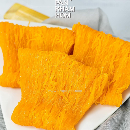 Goldene Fäden - Foi Thong (ฝอยทอง) - thailändisches Dessert aus gezuckerten Eigelb-Fäden 100 g