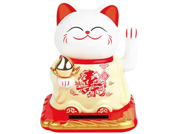 Solar Power Lucky Cat 招き猫 Maneki Neko