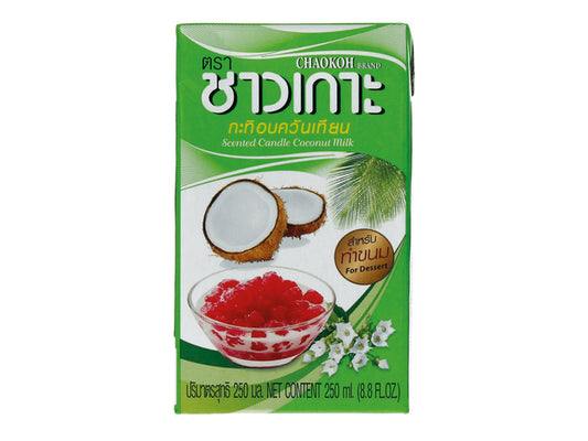 Kokosmilch mit Kerzenduft (16-18% Fett) Chaokoh 250 ML กะทิ อบควันเทียน สำหรับทำขนมไทย ตราชาวเกาะ