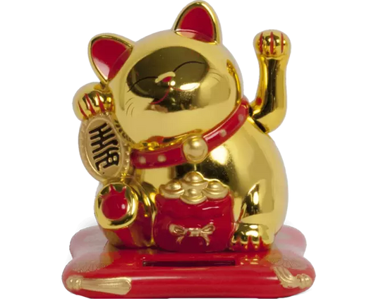 Lucky Cat Gold - Solar 9x10x10,5cm