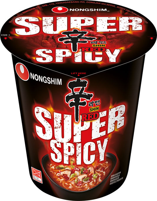 Instant Cup Noodles, Super Spicy (Red Shin Ramyun) - 68g