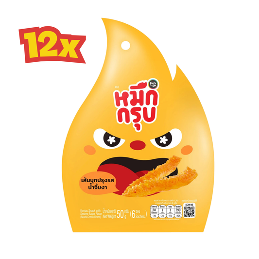 12x  Sunsu Muek Groop Konjac Snack 50 Gram หมึกกรุบ ซันซุ Sesame Oil