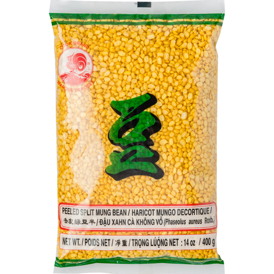 COCK Peeled Split Mung Bean 400 gram ถั่วเหลืองซีก/ถั่วทอง