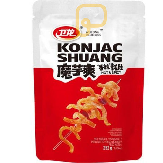 WEILONG Konjac Shuang Hot&Spicy 252 Gram หมึกกรุบ รสเผ็ด