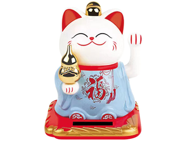 Solar Power Lucky Cat 招き猫 Maneki Neko