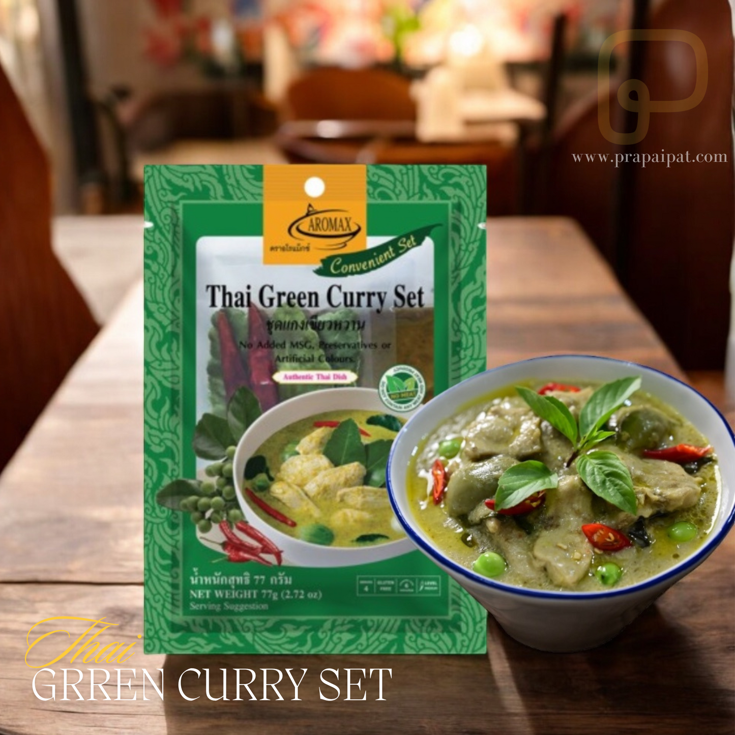 Aroma Gewürzmischung für grünes Curry 77g ชุดแกงเขียวหวาน(กะทิและสมุนไพรแห้งในซอง)