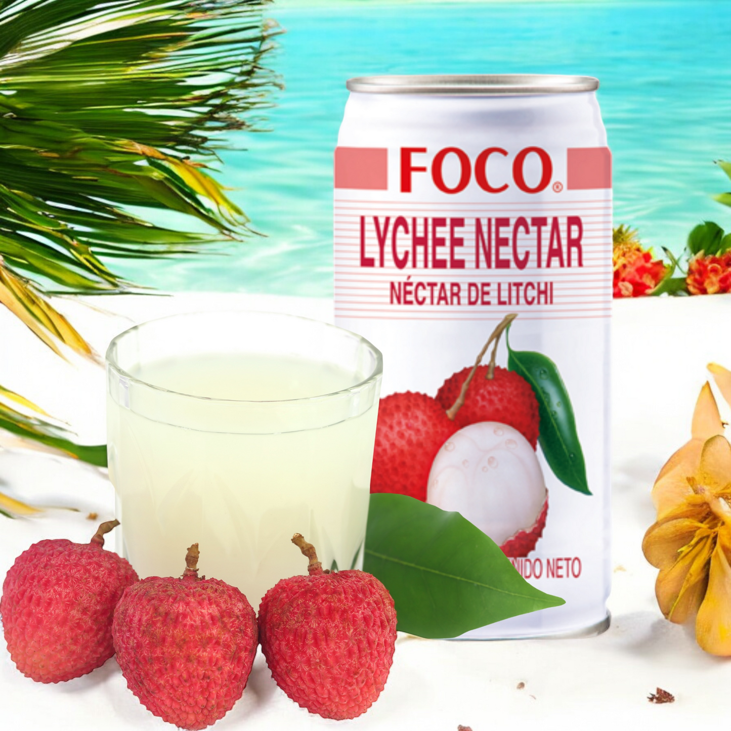 Foco Lychee Litschi-Getränk น้ำลิ้นจี่ 350 ML