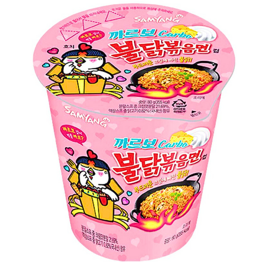 Samyang Carbonara Hot Chicken Flavor Ramen Pink Cup 80g