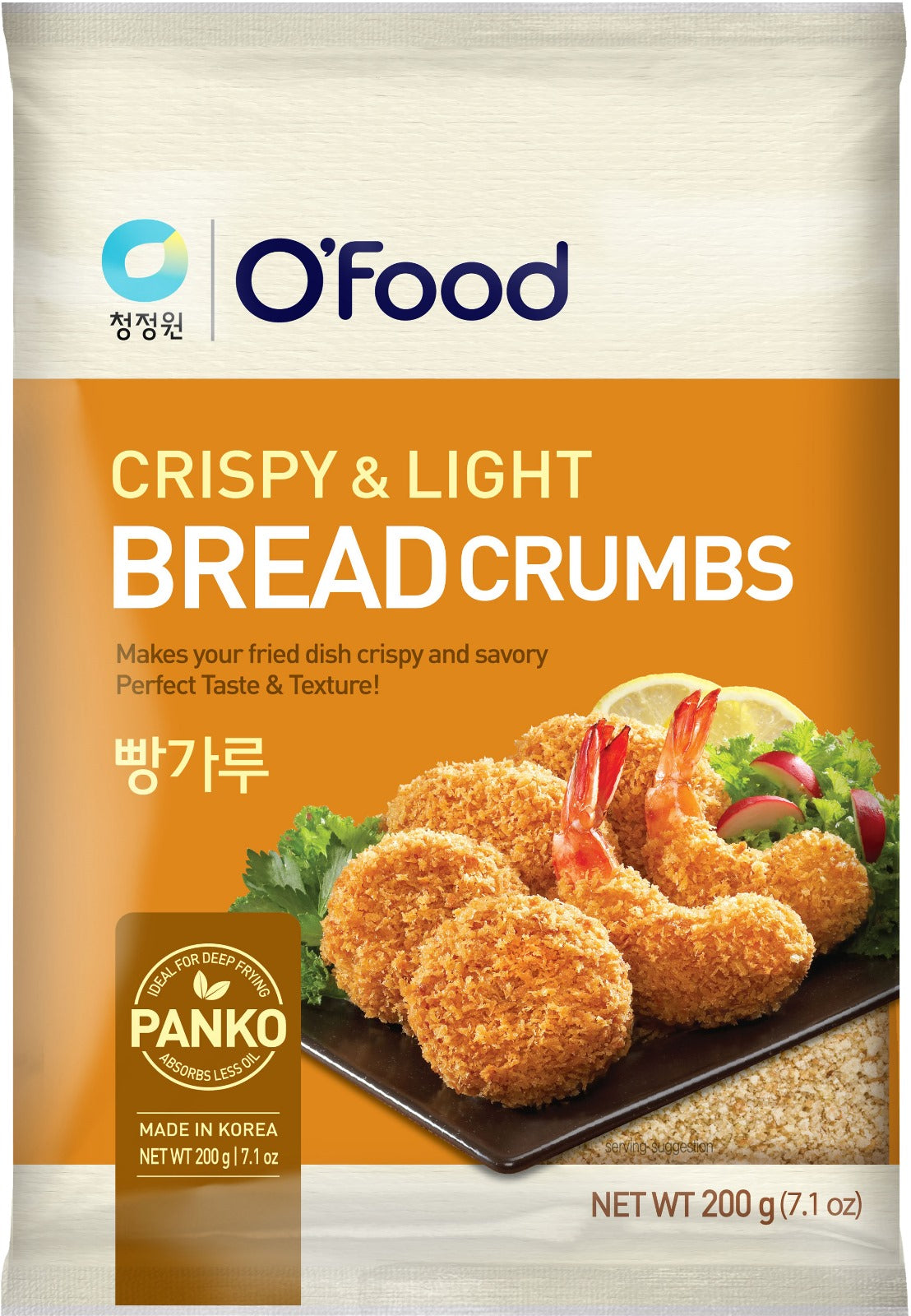 Panko Paniermehl 200g O'FOOD Bread Crumbs เกล็ดขนมปัง สำหรับชุบแป้งทอด